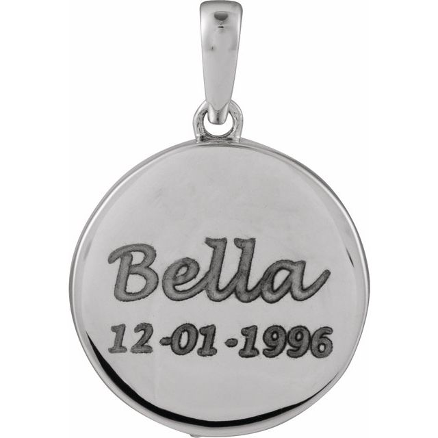 Sterling Silver Paw Print Ash Holder Pendant