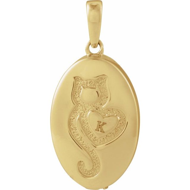 14K Yellow Gold-Plated Sterling Silver Cat Ash Holder Pendant
