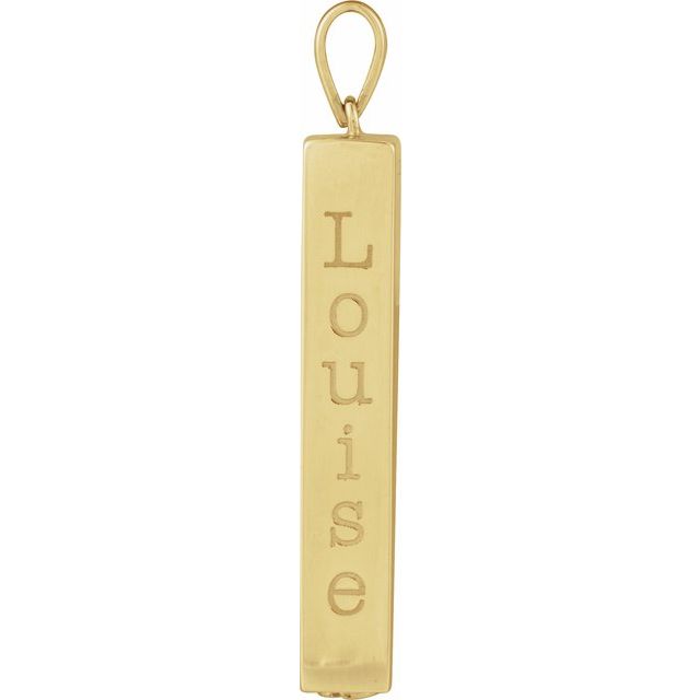 14K Yellow Gold-Plated Sterling Silver Ash Holder Bar Pendant