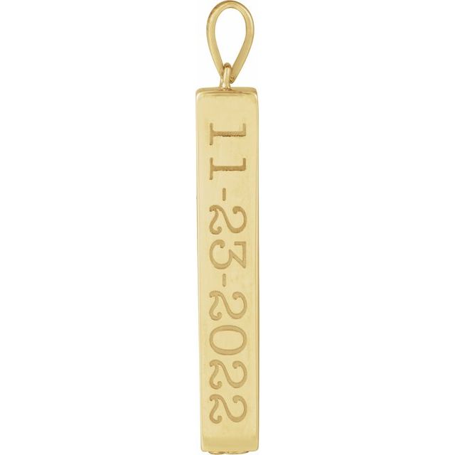 14K Yellow Gold-Plated Sterling Silver Ash Holder Bar Pendant