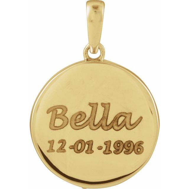 14K Yellow Gold-Plated Sterling Silver Paw Print Ash Holder Pendant