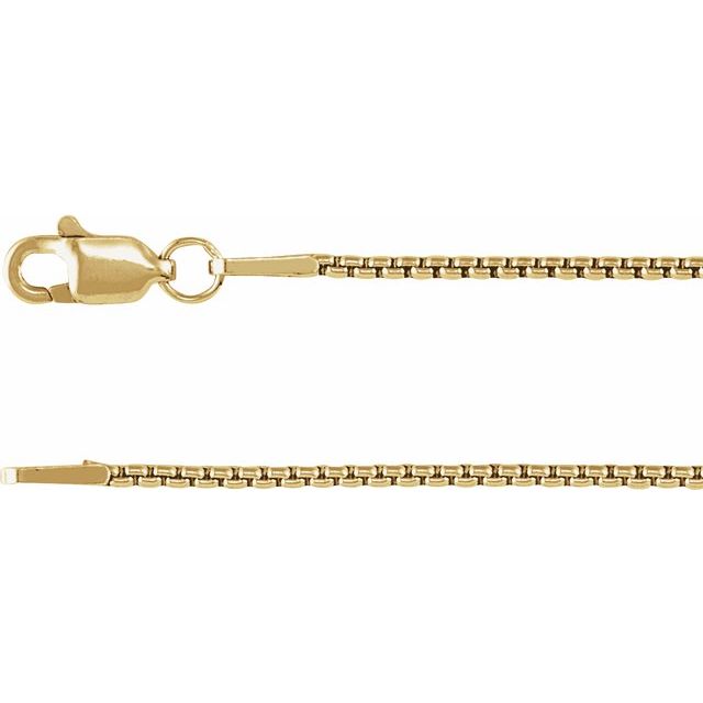 14K Yellow 1.25 mm Box 18" Chain