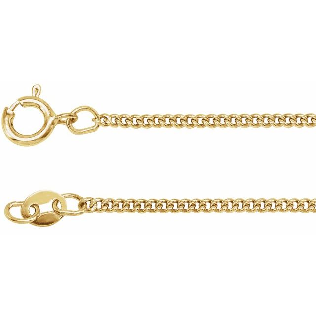 14K Yellow 1.6 mm Curb 20" Chain