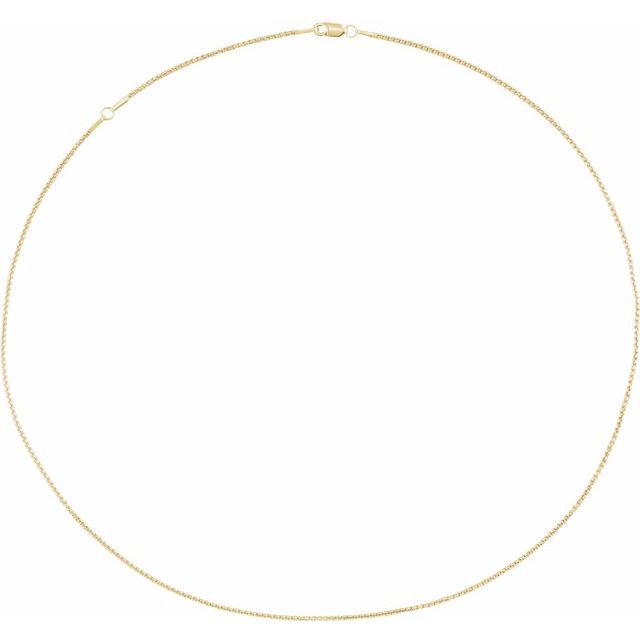 14K Yellow 1.25 mm Box 18" Chain