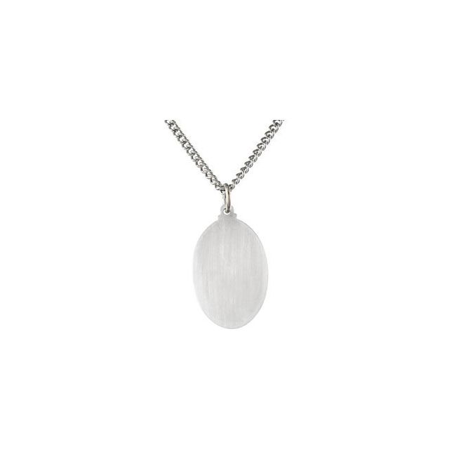 Sterling Silver 24x16 mm Oval St. Christopher 24" Necklace
