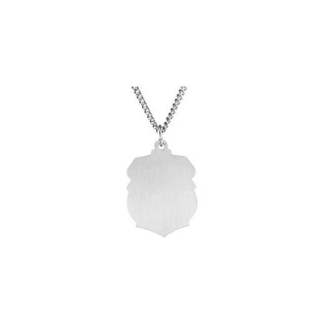 Sterling Silver 24.6x21 mm St. Michael Medal 24" Necklace