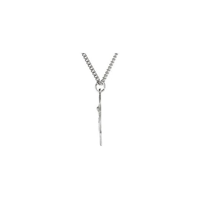 Sterling Silver 24.6x21 mm St. Michael Medal 24" Necklace