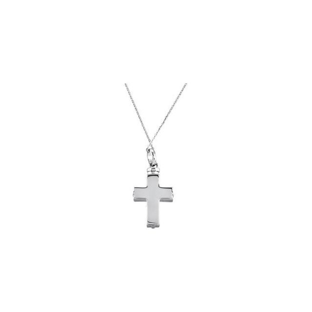 Sterling Silver Woven Cross Ash Holder 18" Necklace