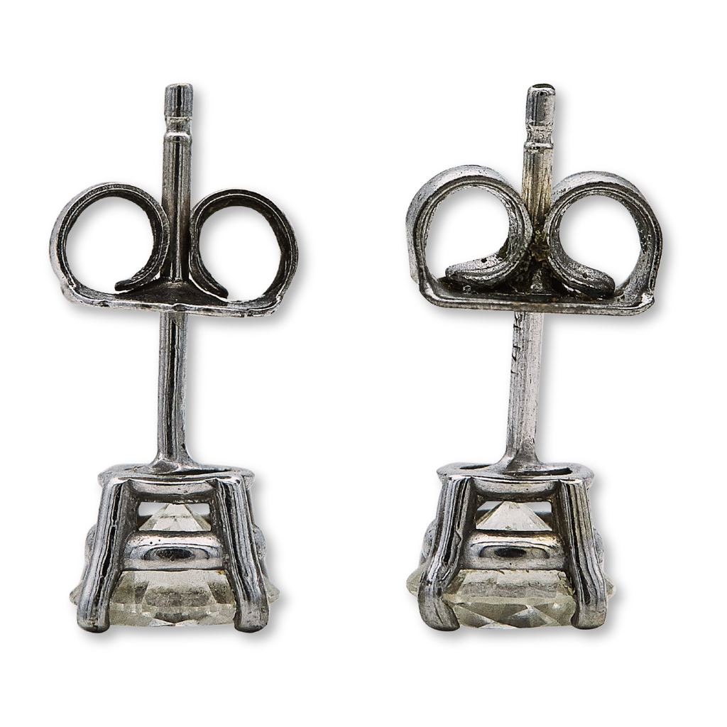 14K White Gold Diamond Stud Earrings – 1.00 ctw, 5.1mm Round