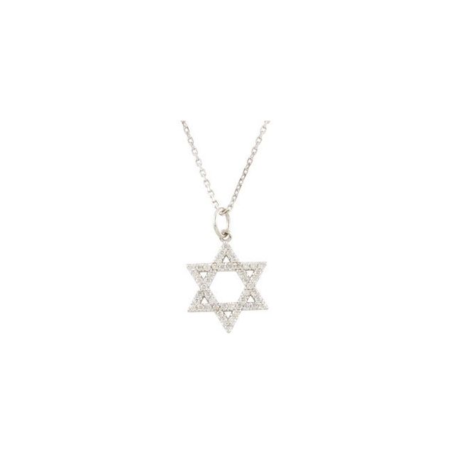 Platinum 1/5 CTW Natural Diamond Star of David Necklace