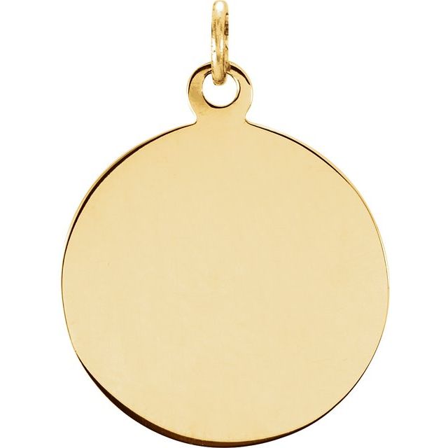 14K Yellow 22 mm Round Sacred Heart of Jesus Medal