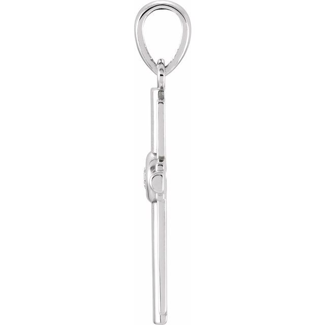 Platinum .06 CT Natural Diamond Cross Pendant