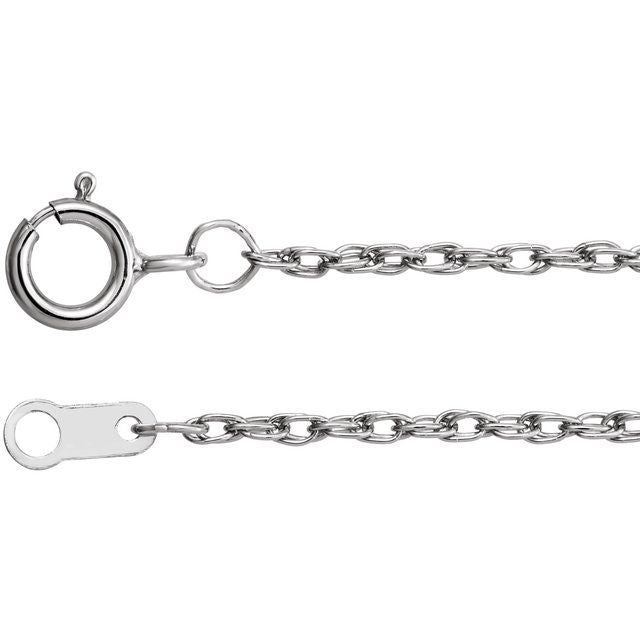 Platinum 1.3 mm Rope 20" Chain