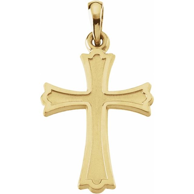 18K Yellow 27x16 mm Cross Pendant