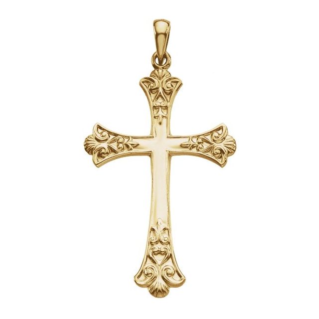 14K Yellow Cross Pendant