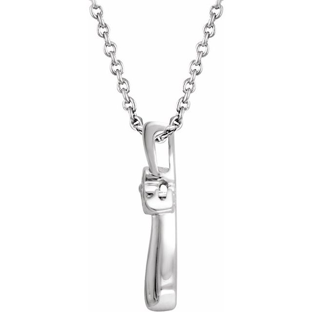 Sterling Silver .03 CTW Natural Diamond Cross 18" Necklace