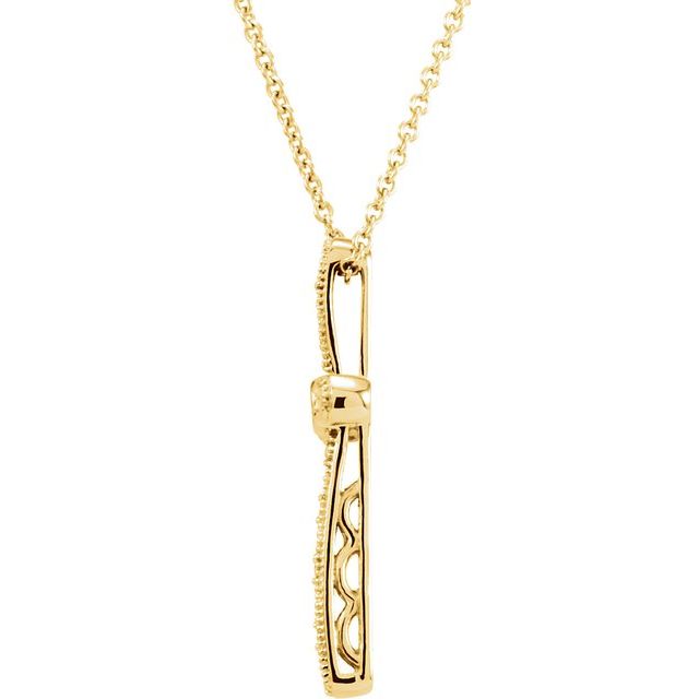 14K Yellow .05 CTW Natural Diamond Cross 18" Necklace