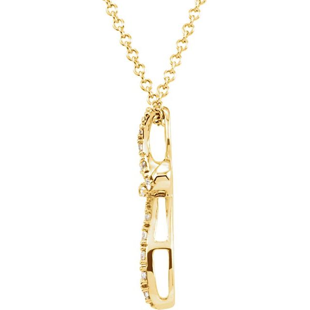 14K Yellow 1/10 CTW Natural Diamond Cross 18" Necklace