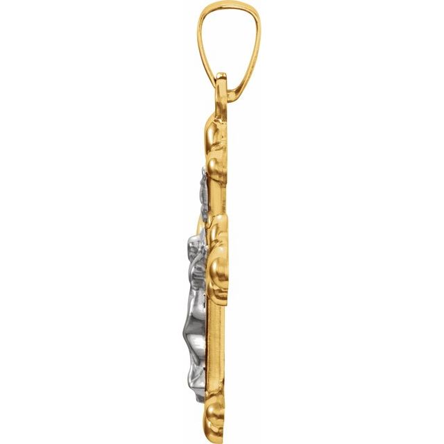 14K Yellow/White Crucifix Pendant