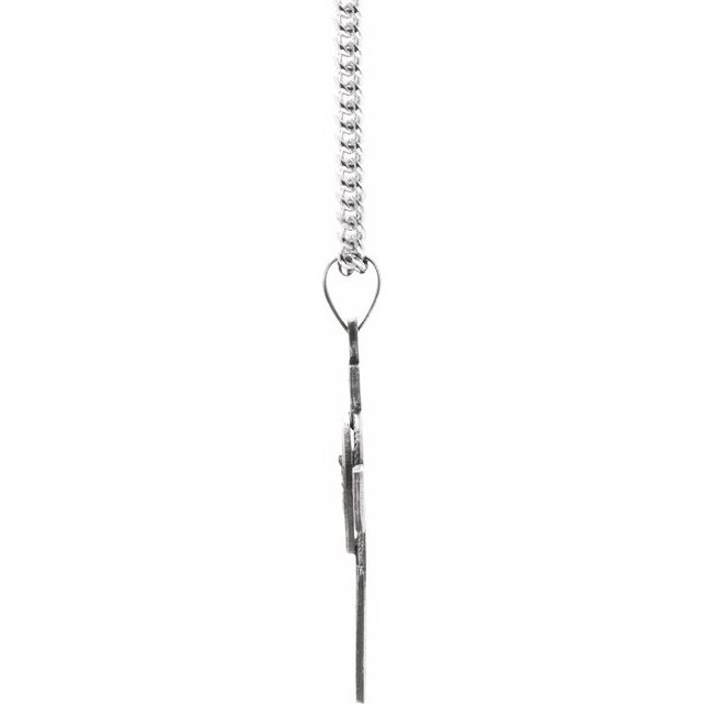 Sterling Silver St. Michael Cross 24" Necklace