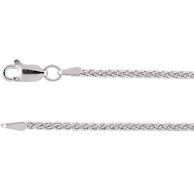 14K White 1.8 mm Wheat 20" Chain