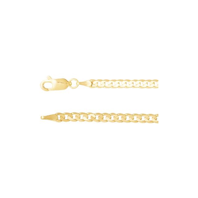 14K Yellow 3 mm Curb 24" Chain