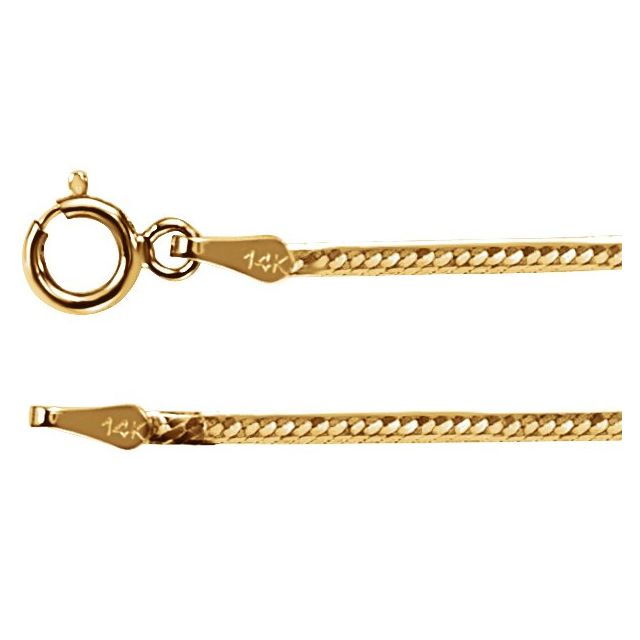14K Yellow 1.5 mm Flexible Herringbone 16" Chain