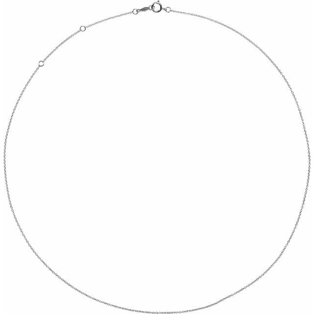Sterling Silver 1 mm Adjustable Cable 16-18"  Chain