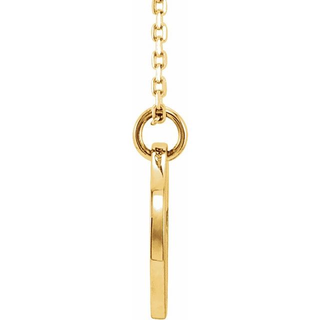 14K Yellow Pierced Cross Disc 16-18" Necklace