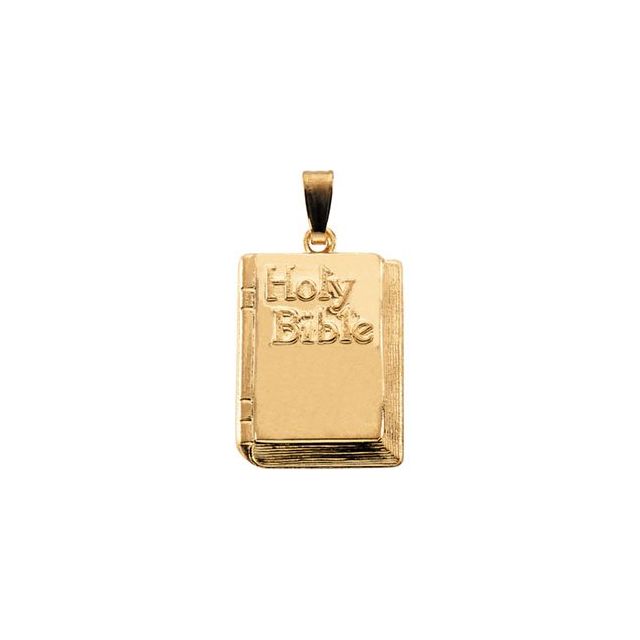 14K Yellow 26.2x13 mm Bible Pendant