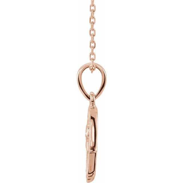 14K Rose .03 CTW Natural Diamond Hamsa 16-18" Necklace