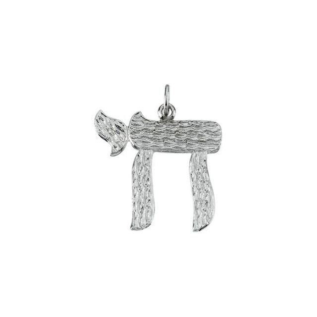 Sterling Silver 27x27 mm Chai Pendant