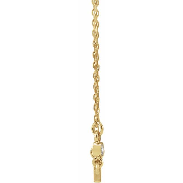 14K Yellow .03 CTW Natural Diamond Sideways Cross 16-18" Necklace
