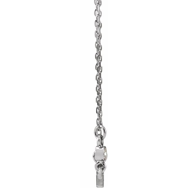 Sterling Silver .03 CTW Natural Diamond Sideways Cross 16-18" Necklace
