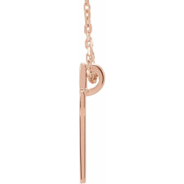 14K Rose Open Cross 16-18" Necklace