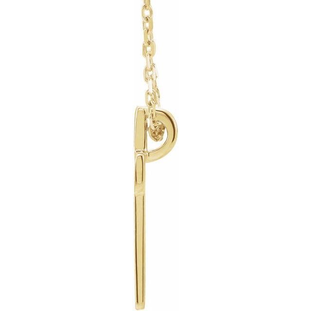 14K Yellow Open Cross 16-18" Necklace