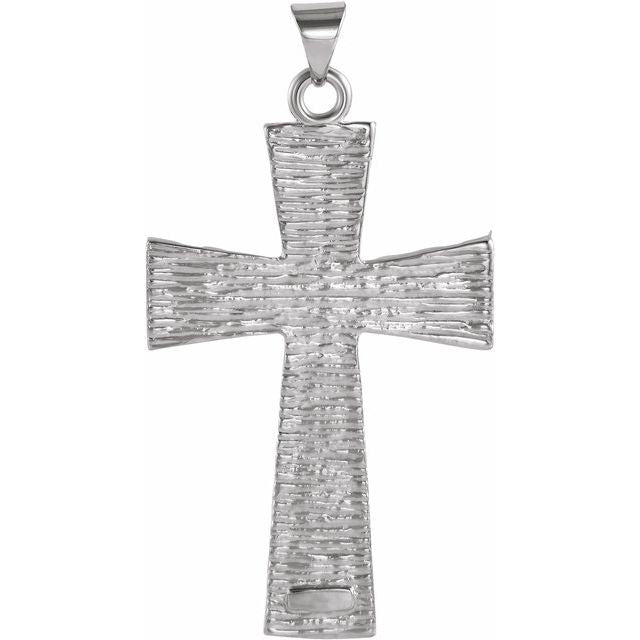 14K White Cross Pendant