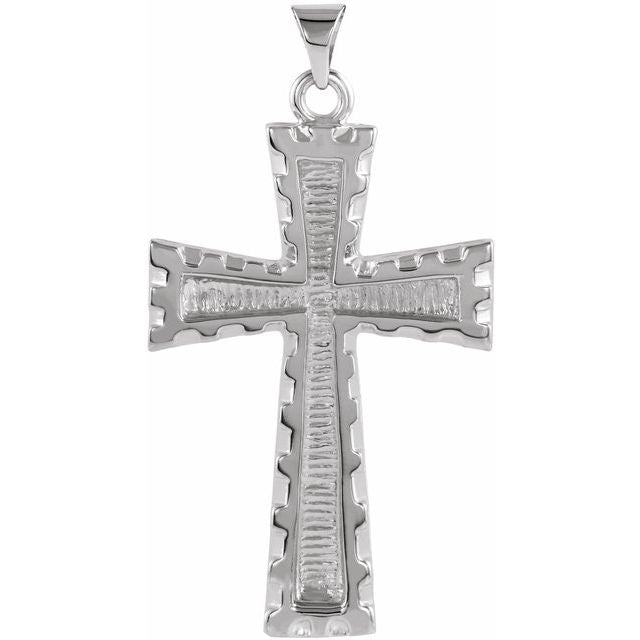 14K White Cross Pendant