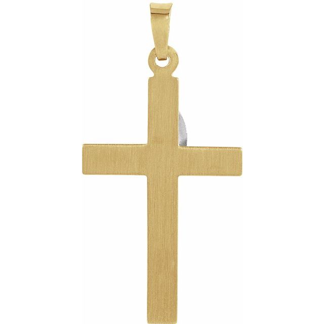14K Yellow/White 25x16 mm Cross Pendant