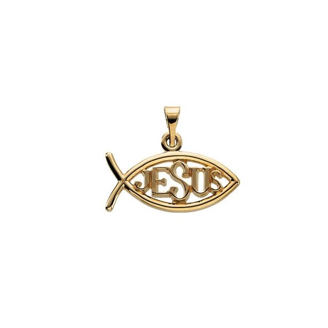 10K Yellow 18x11 mm Jesus Ichthus (Fish) Pendant