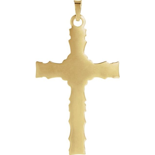 14K Yellow/White 36x24 mm Crucifix Pendant