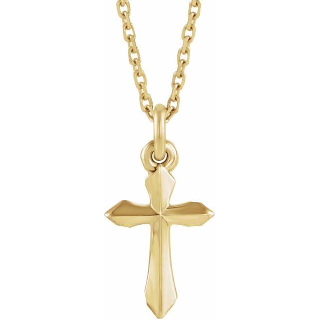 14K Yellow Cross 18" Necklace
