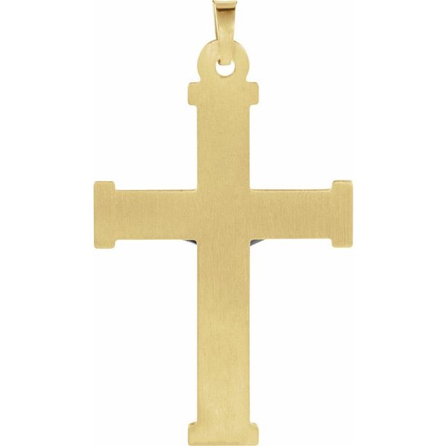 14K Yellow/White 32x23 mm Hollow Crucifix Pendant