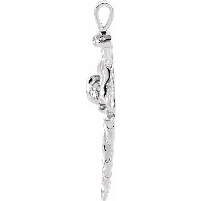 Platinum Nail Design Cross Pendant