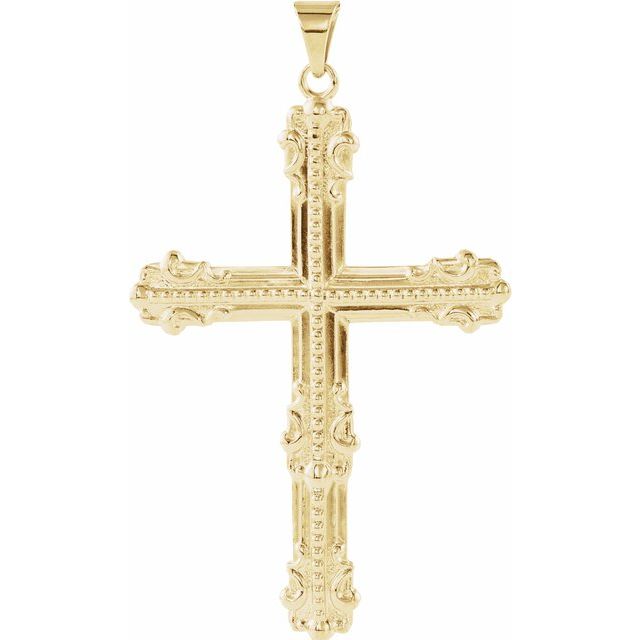 14K Yellow 47x31.5 mm Cross Pendant