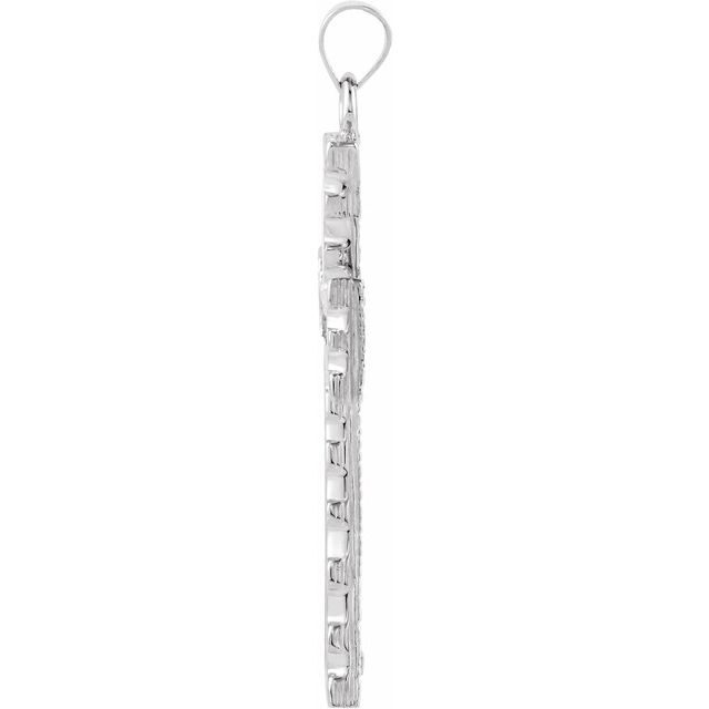 14K White Cross Pendant