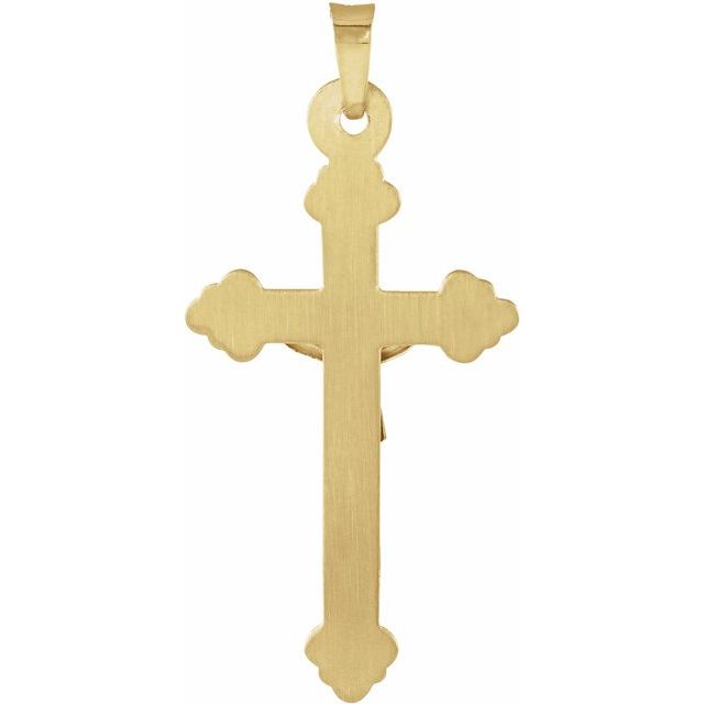 14K Yellow/White Hollow Crucifix Pendant