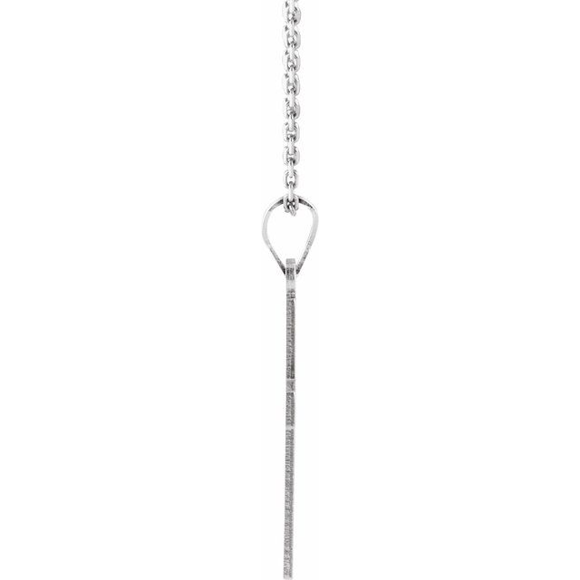 14K White 23.5x14 mm Cross 18" Necklace