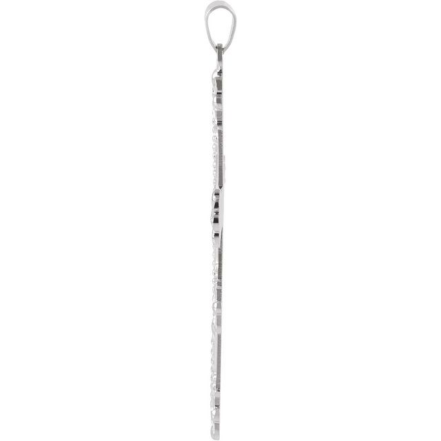 14K White 48x32.5 mm Cross Pendant