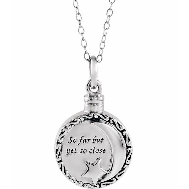 Sterling Silver So Far But Yet So Close Ash Holder 18" Necklace